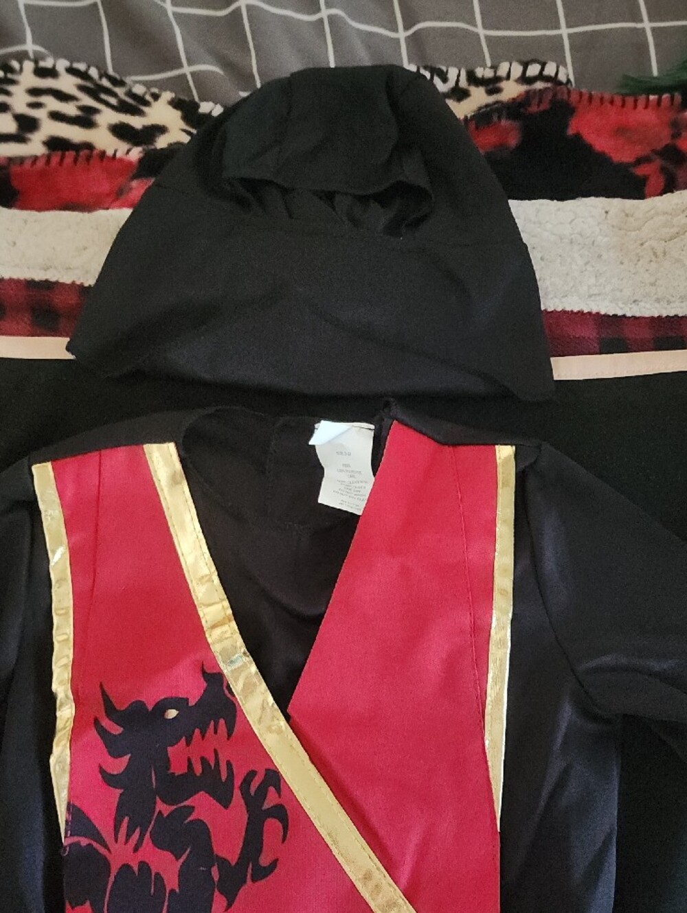Black and Red Dragon Ninja Costume for Kids - Picture 2 of 4